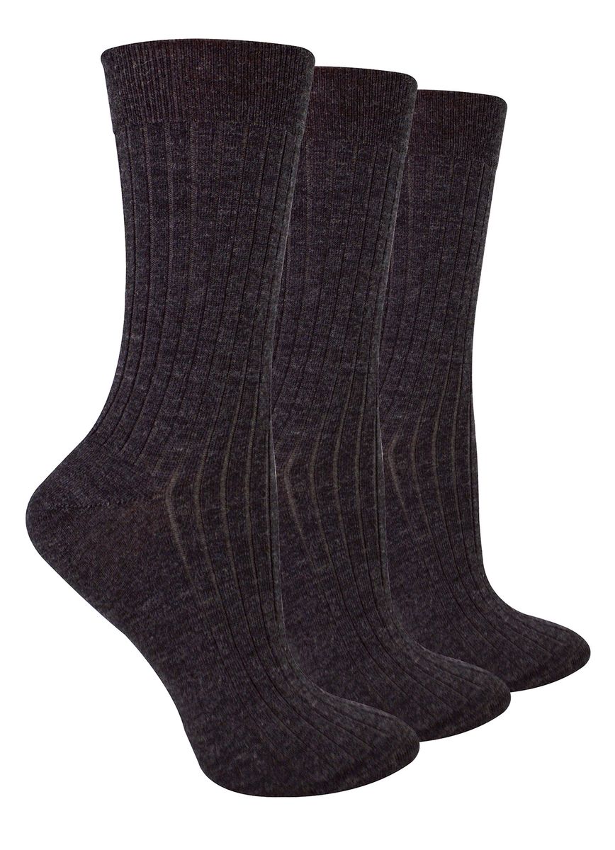 3 Paar Damen Original Merinowollsocken | Steven | Atmungsaktive dicke warme Stiefelsocken - Dunkelgrau