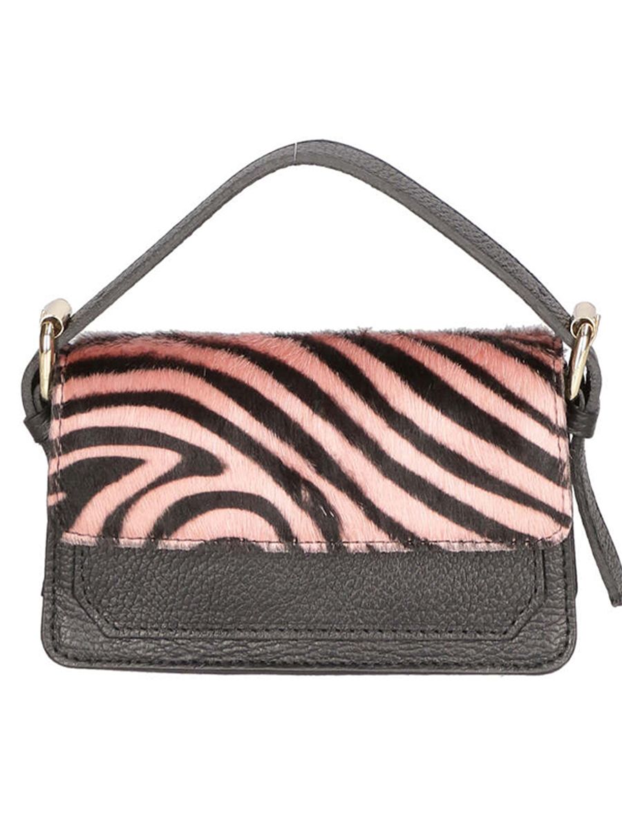 Clutch-Tasche aus Leder mit Zebra-Print