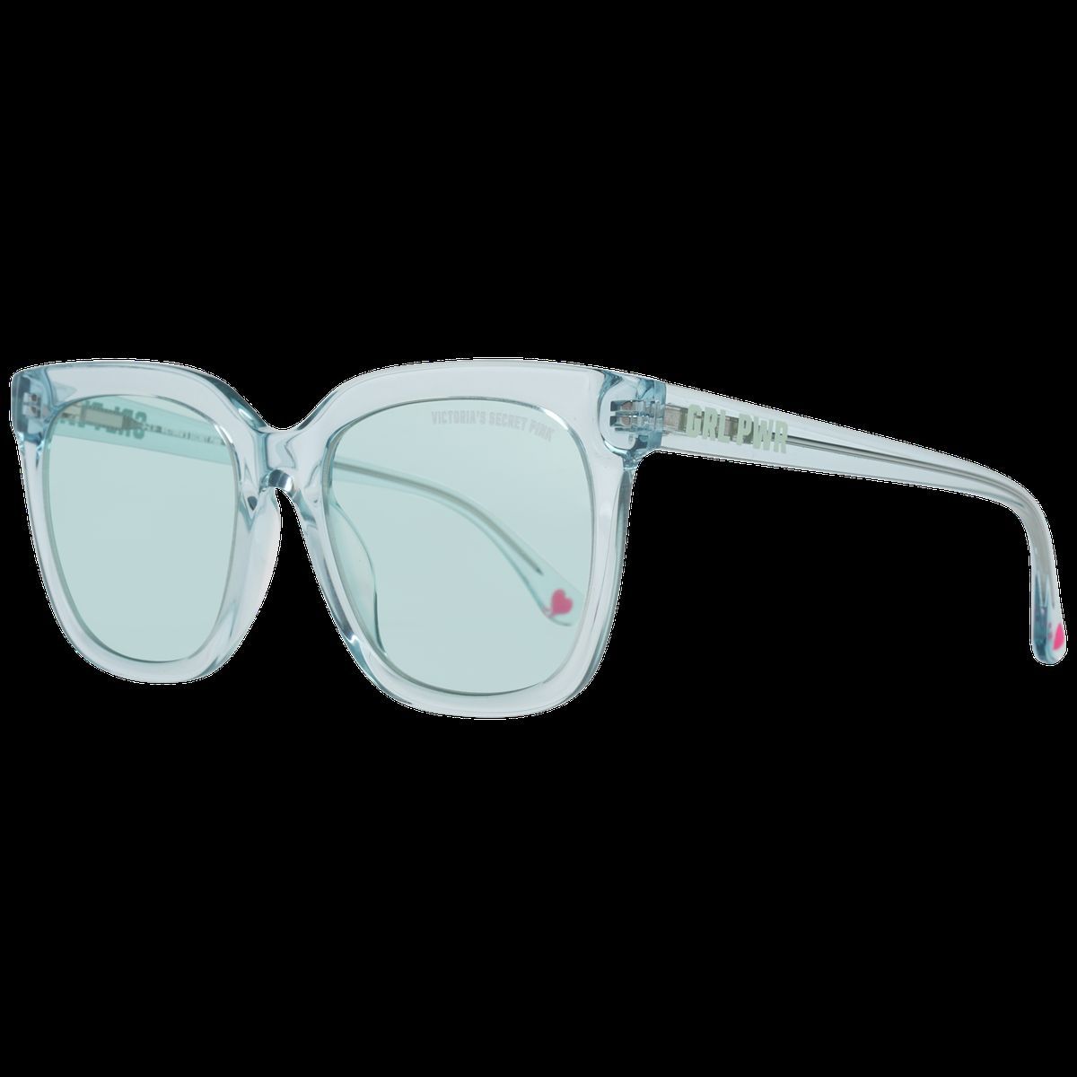 Hellblaue Sonnenbrille mit quadratischem Rahmen