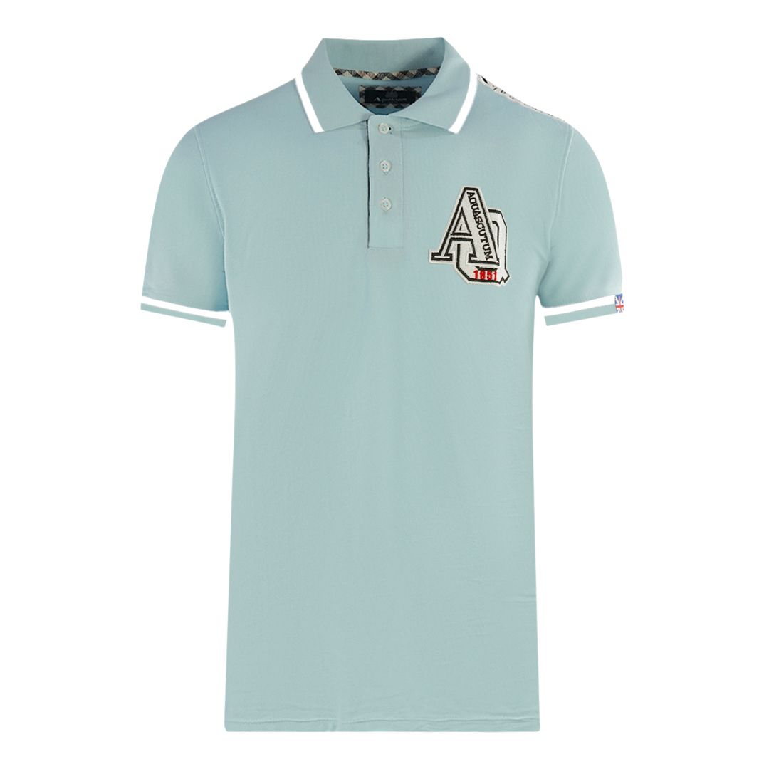 Hellblaues Poloshirt mit gesticktem Logo