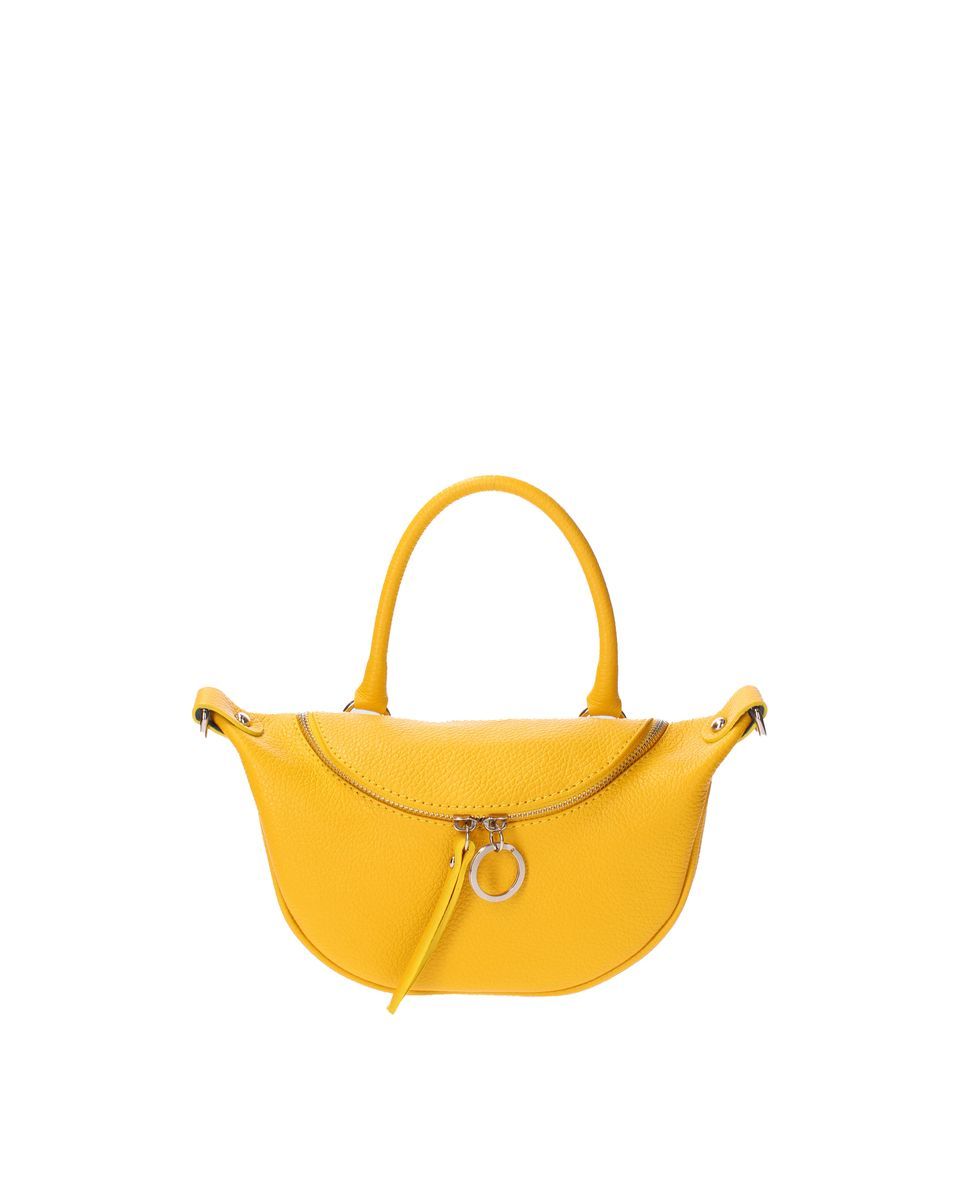 Strukturierte Ledertasche mit Henkel