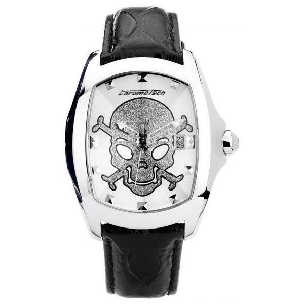 Herrenuhr mit Totenkopf-Print