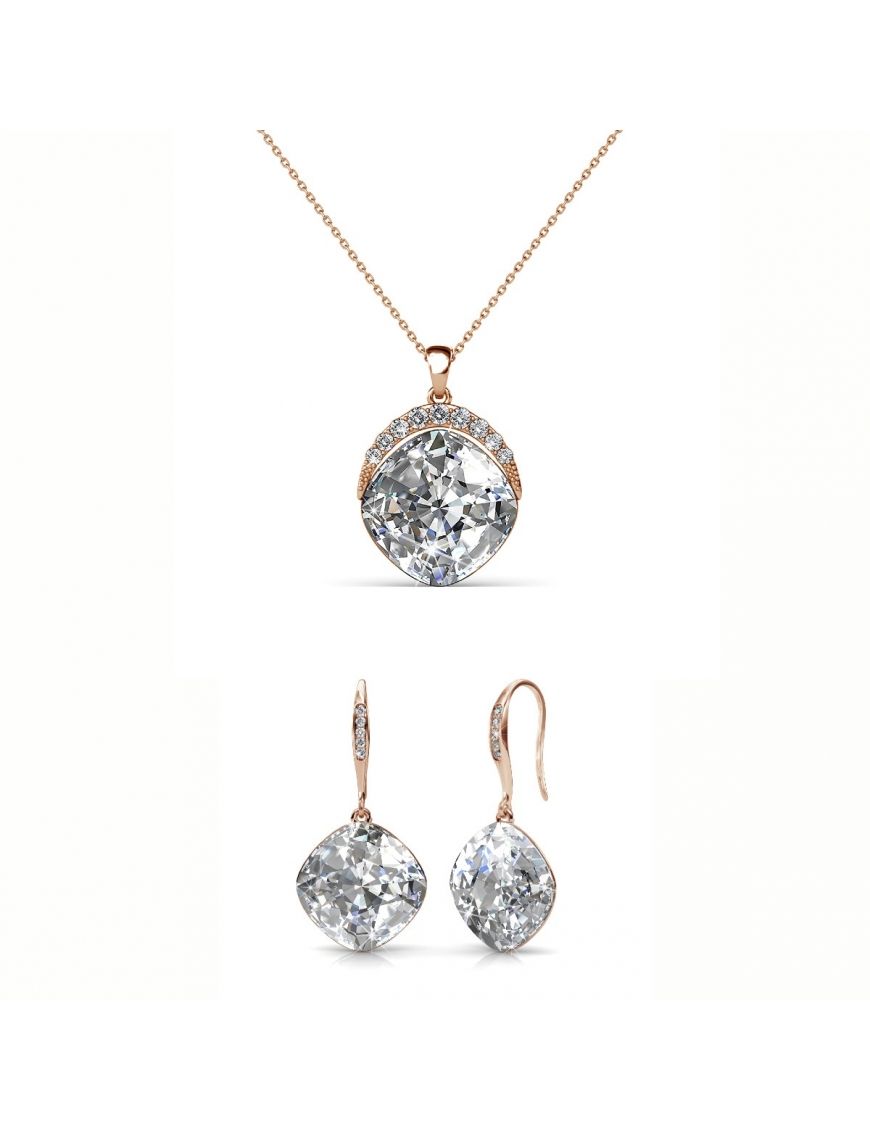 Elegantes Kristall Schmuckset Roségold
