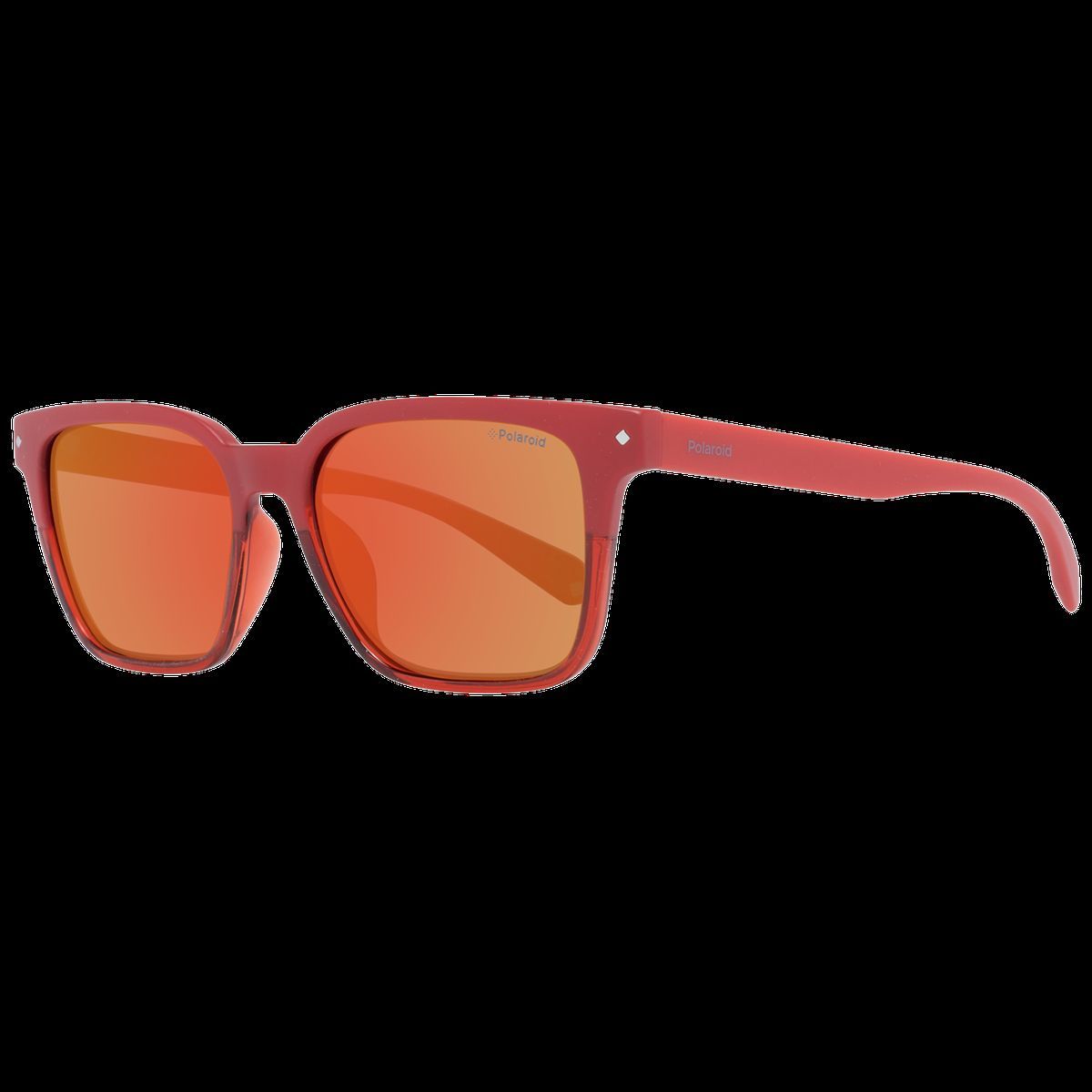 Quadratische Sonnenbrille mit rotem Rahmen