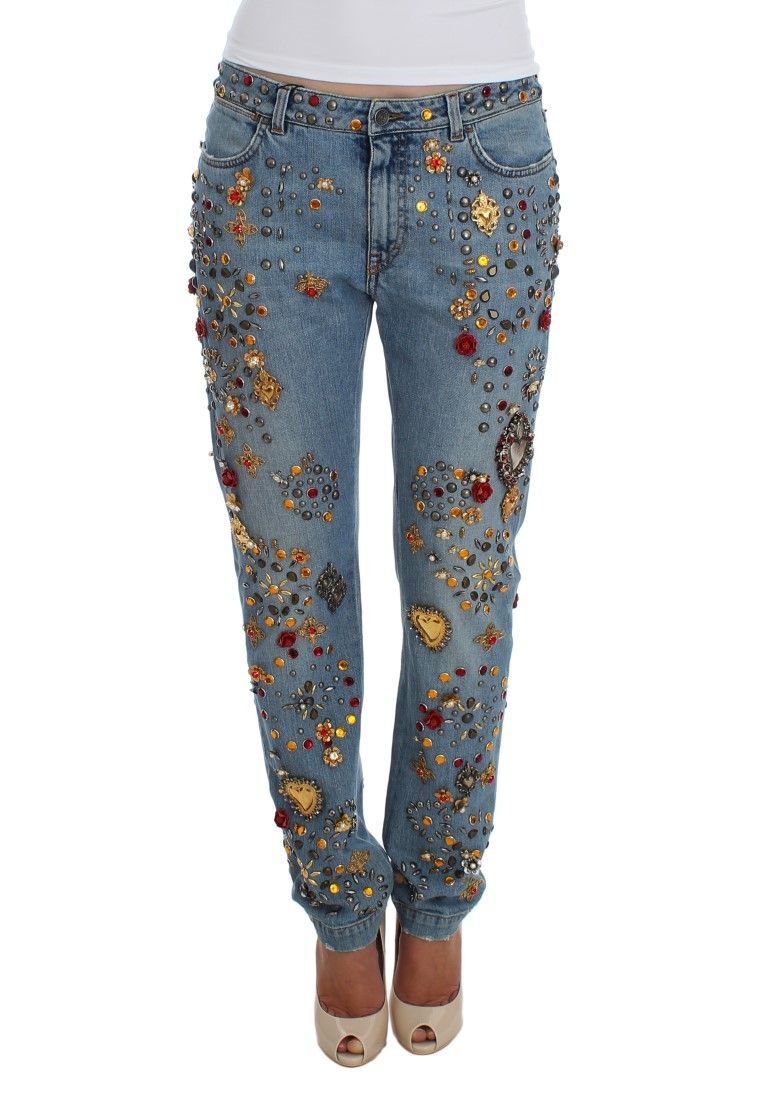 Dolce & Gabbana Kristallrosen Herzhübsche Jeans