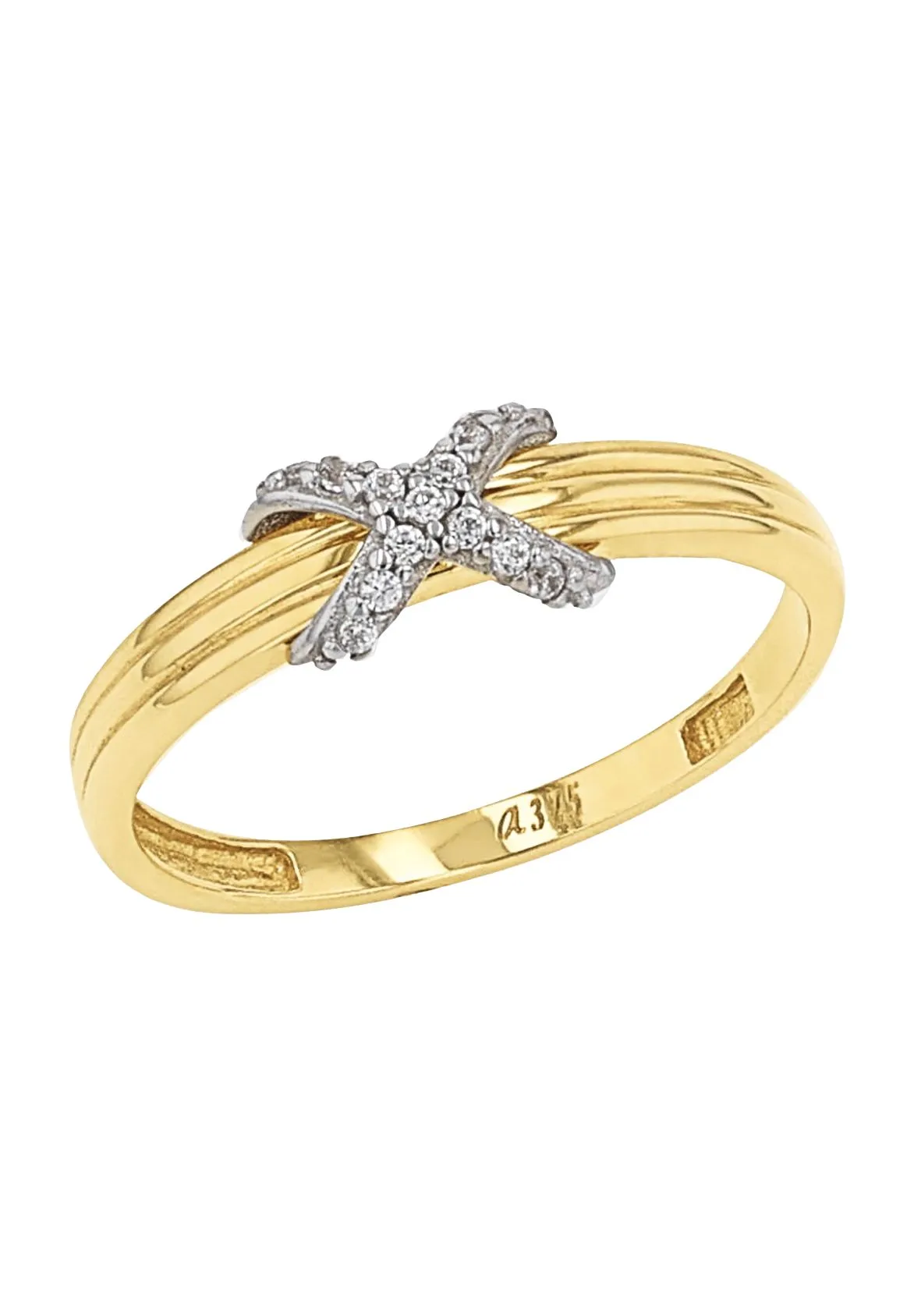 amor Damen Ring, 375er Gelbgold, BICOLOR