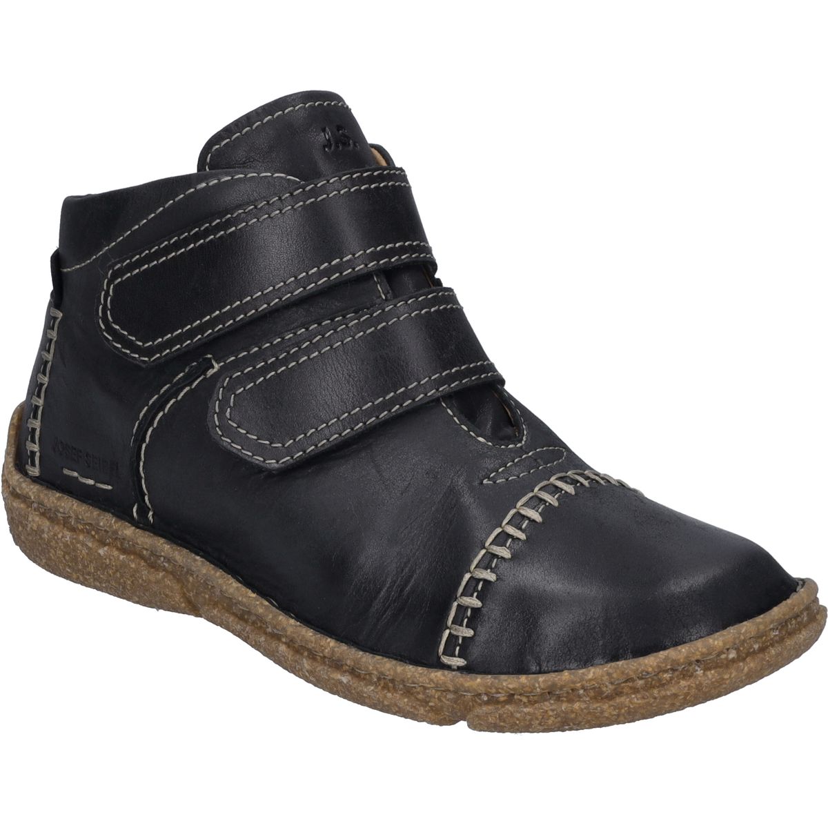 Leder-Stiefeletten mit Klettverschluss