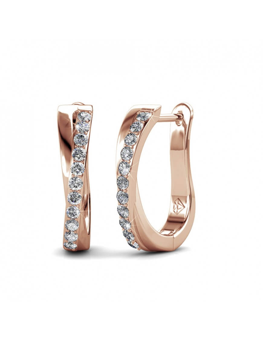 Criss Roségold Kristall Ohrringe