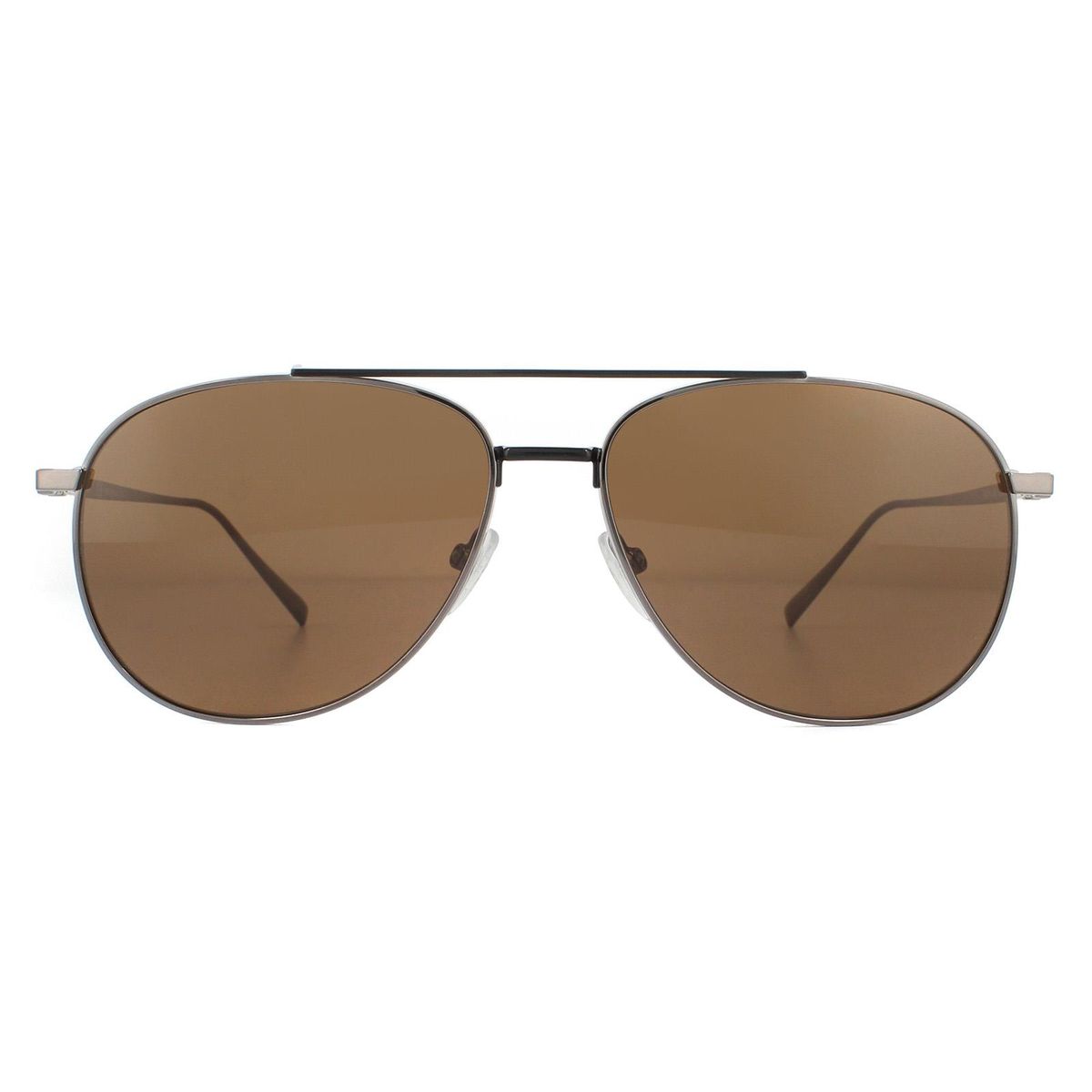 Metall-Pilotensonnenbrille mit braunen Gläsern
