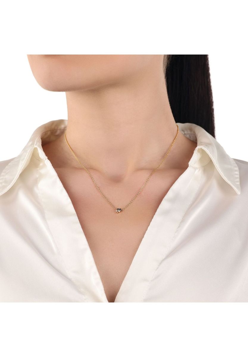 amor Damen Kette mit Anhänger, 925er Silber, GOLD