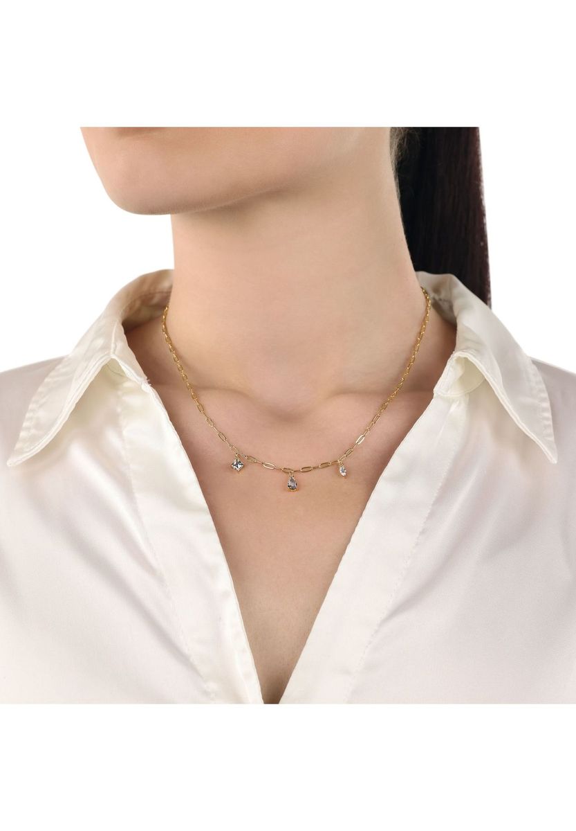 amor Damen Kette mit Anhänger, 925er Silber, GOLD