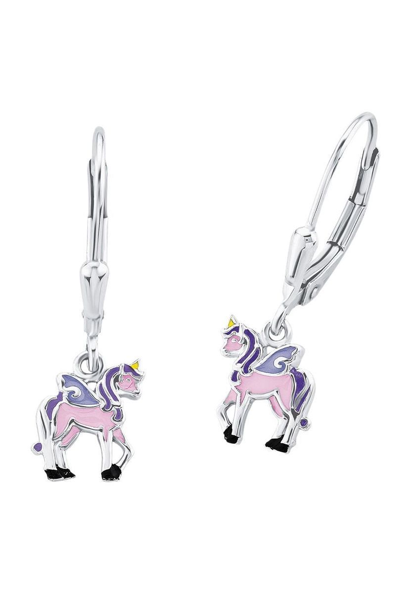 Einhänger mit Emaille Einhorn Silber