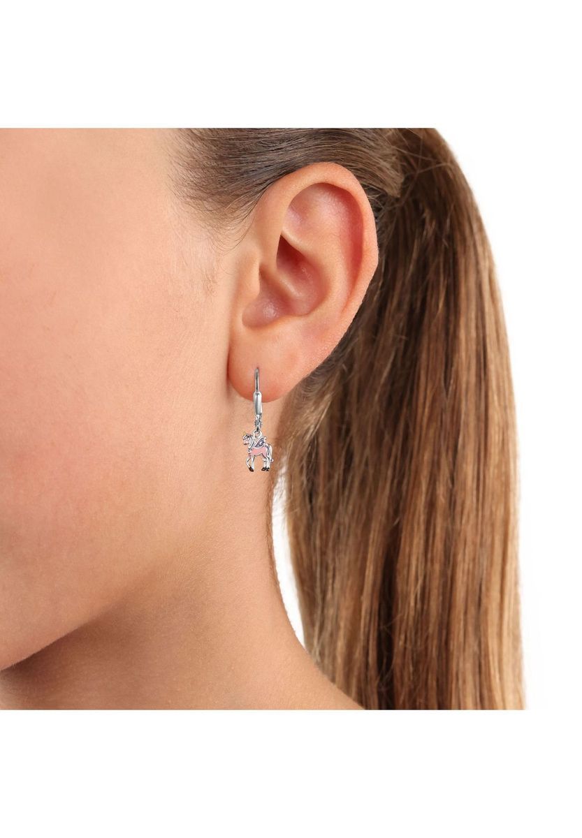 Einhänger mit Emaille Einhorn Silber