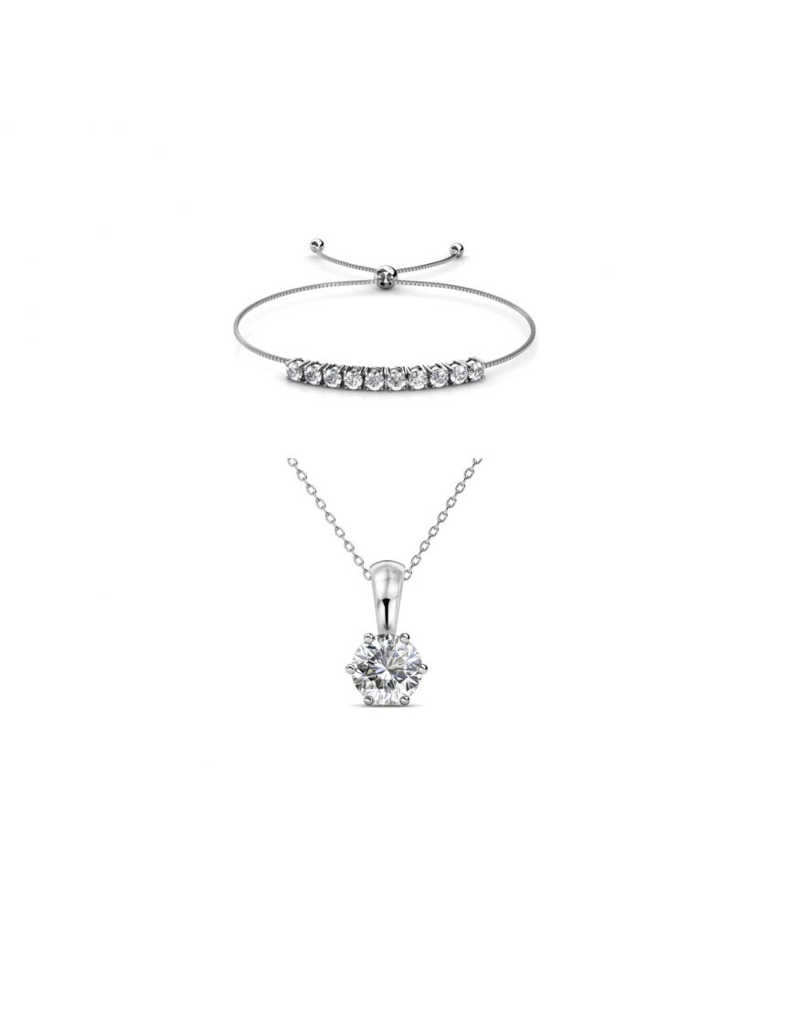Kristall Geburtsstein Halskette und Armband Set