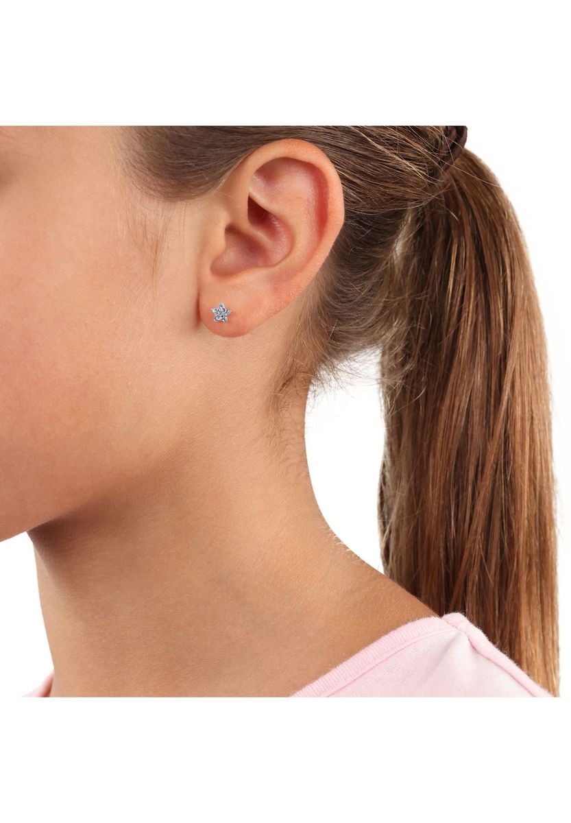 Kristall Stern Ohrstecker Sterling Silber