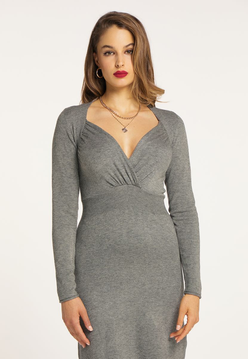 Elegantes Langarm-Strickkleid
