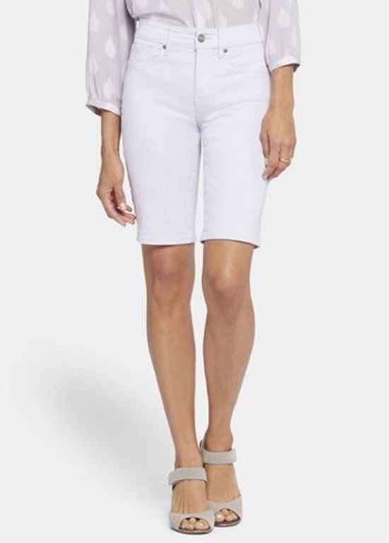 Damen Denim Bermuda Shorts mit Manschetten