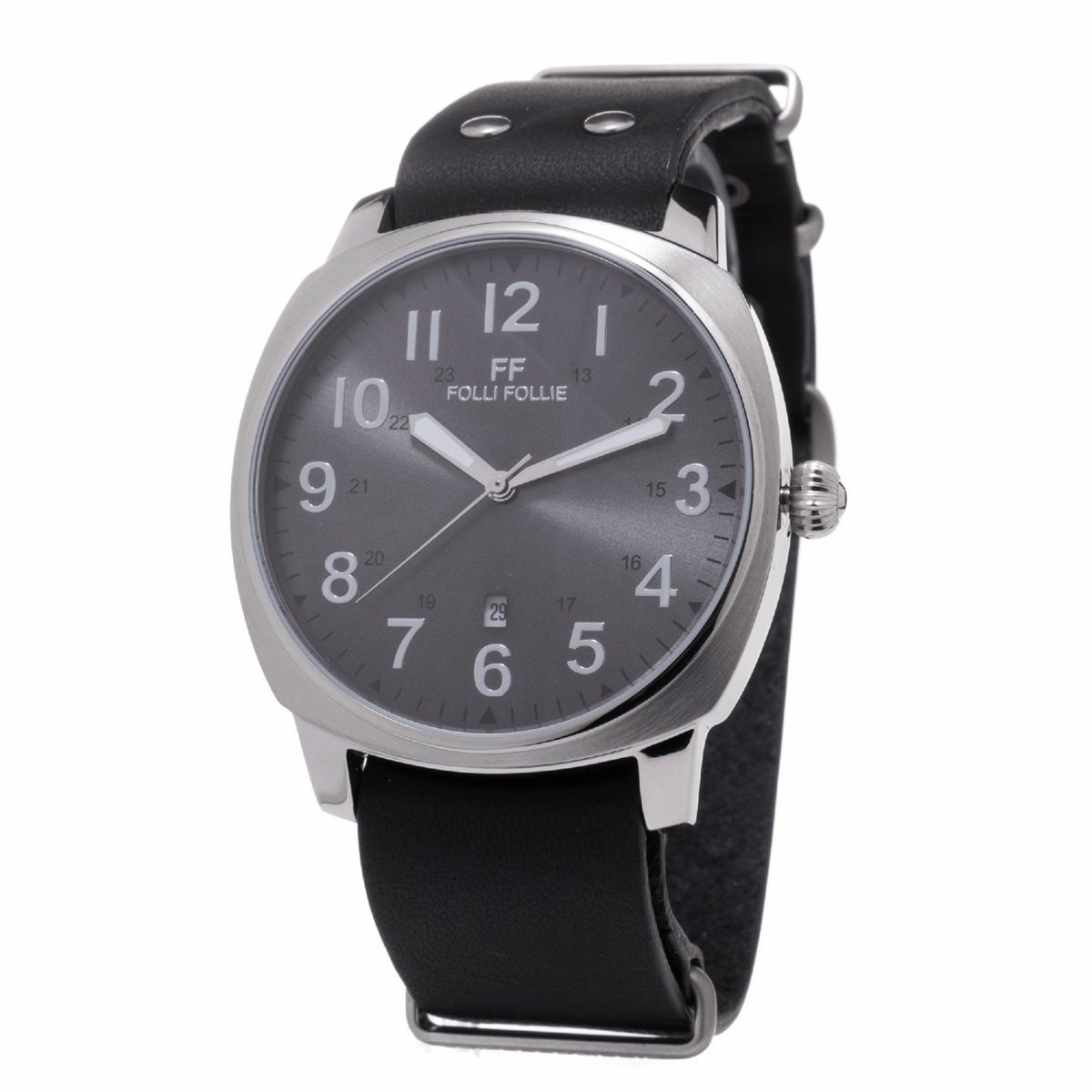 Klassische Quarzuhr mit Lederarmband