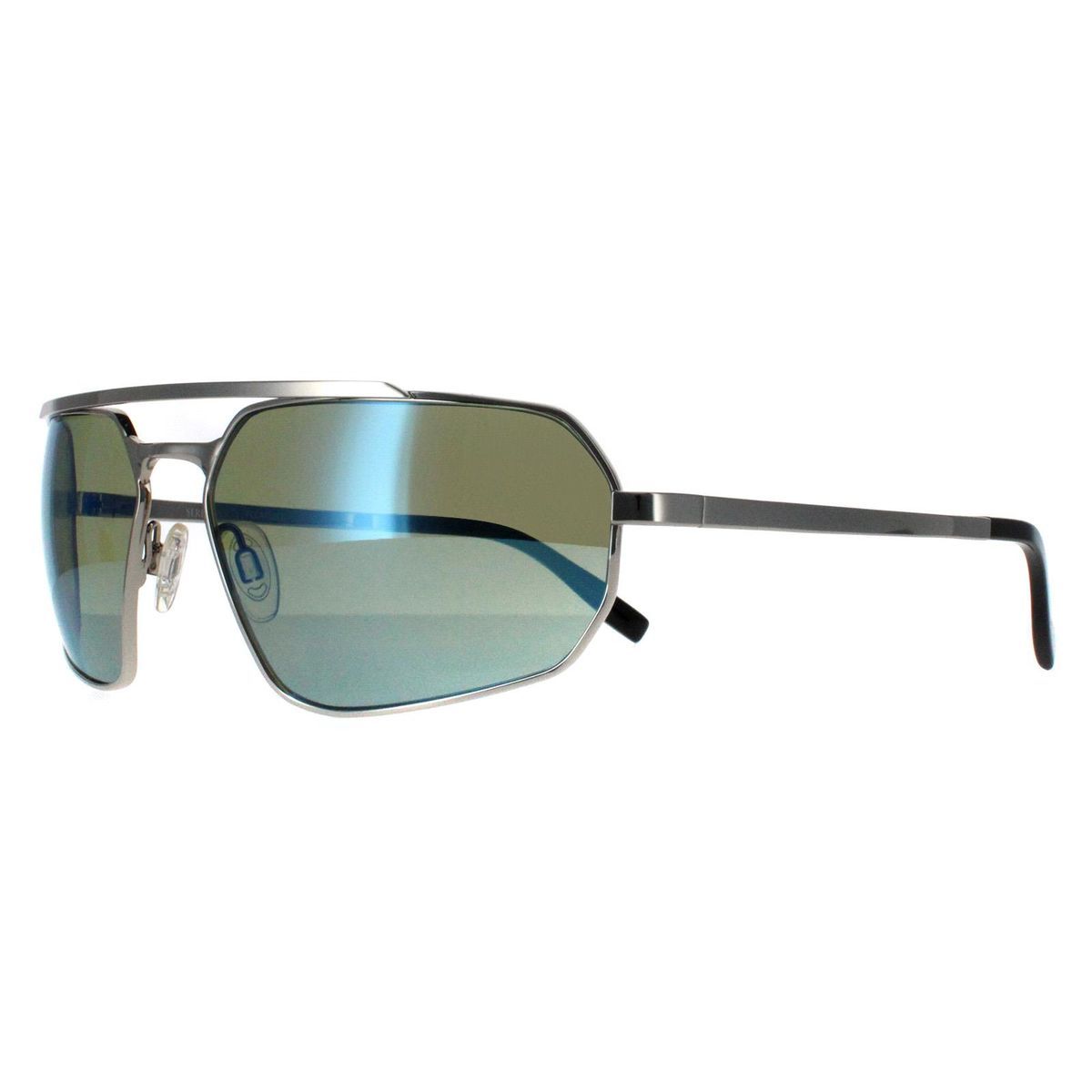 Herren Silberfarbene Pilotenbrille mit blauen Gläsern