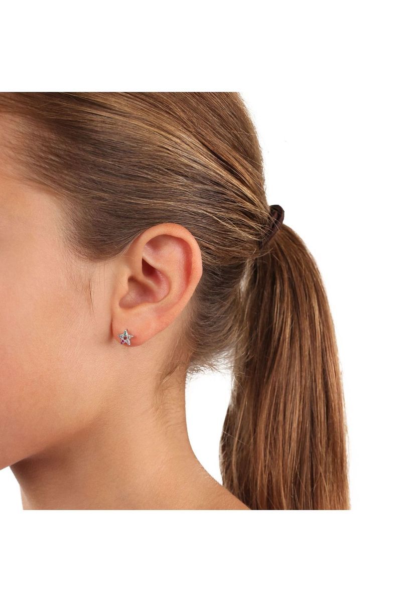 Bunte Zirkonia Stern Ohrstecker