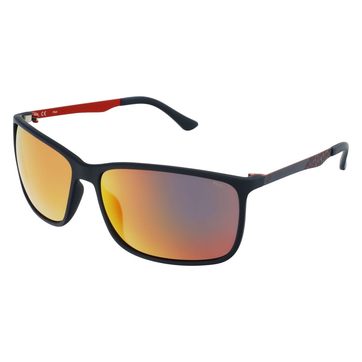 Herren-Rechteckige Sonnenbrille mit verspiegelten Gläsern