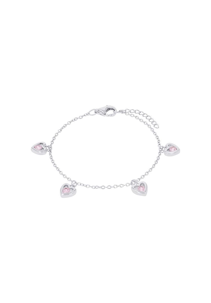 Herz-Charm-Armband mit rosa Akzenten
