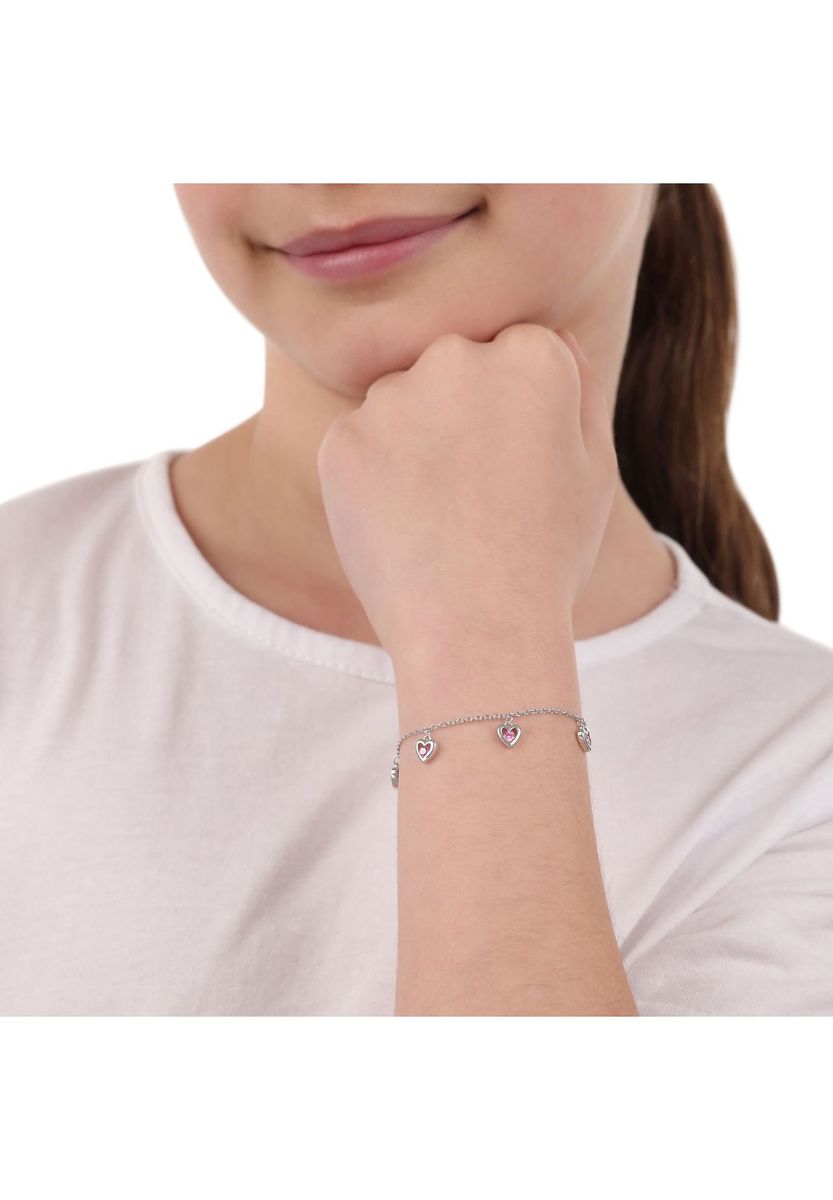Herz-Charm-Armband mit rosa Akzenten