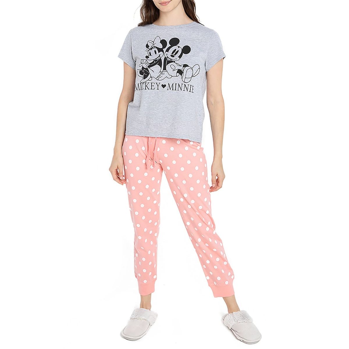 Pyjama-Set mit Mickey-und-Minnie-Grafik