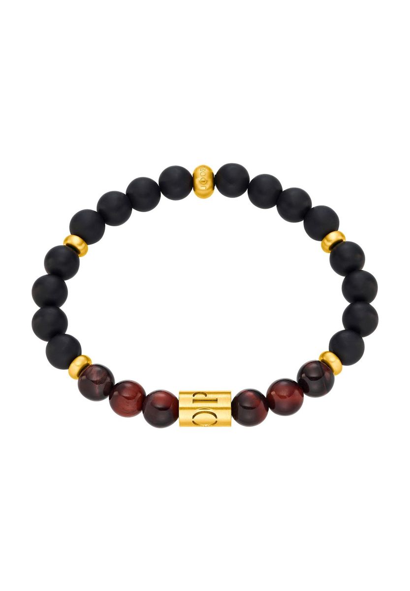 JOOP! Herren Armband, Edelstahl, GOLD/SCHWARZ