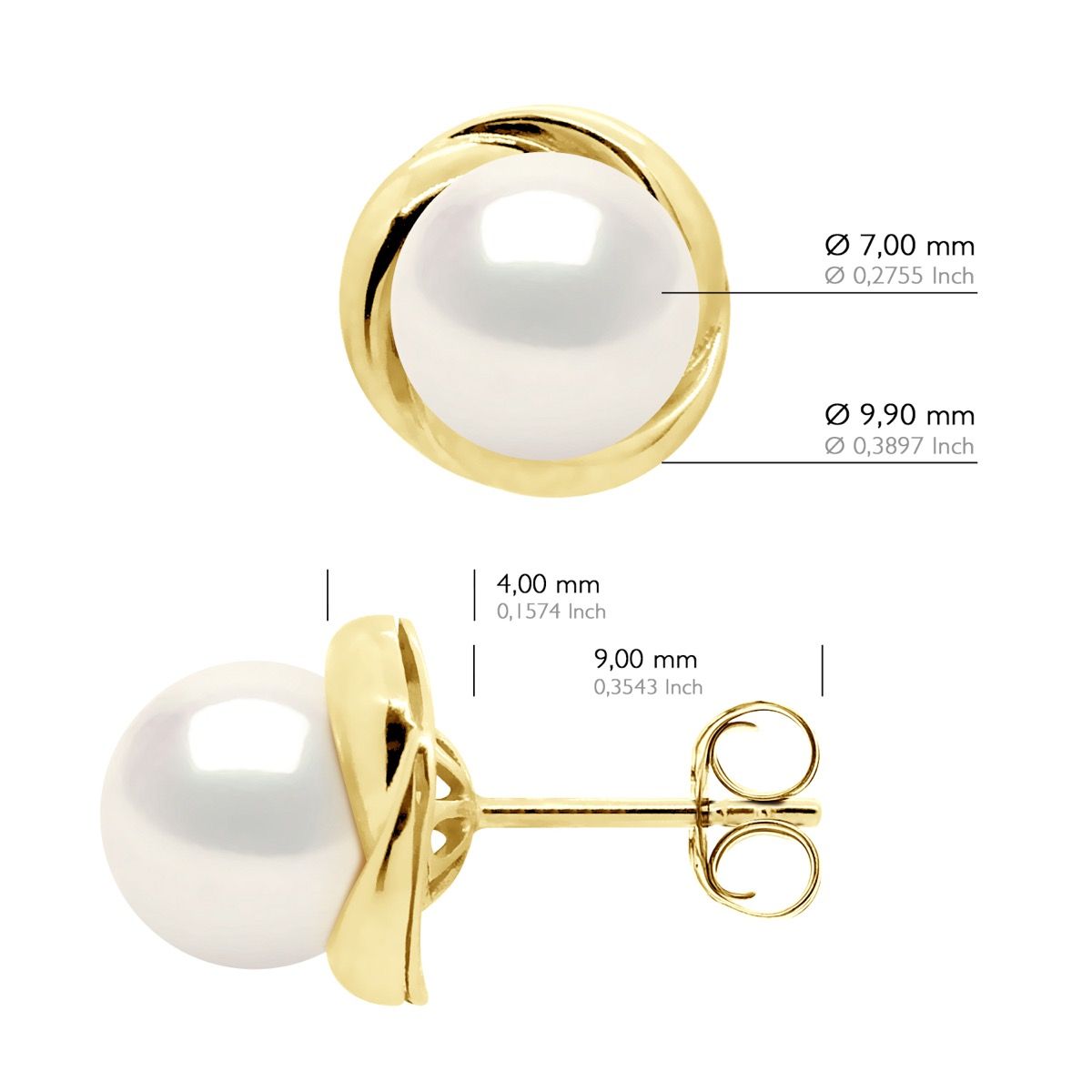 Ohrstecker aus Gelbgold mit Perlen