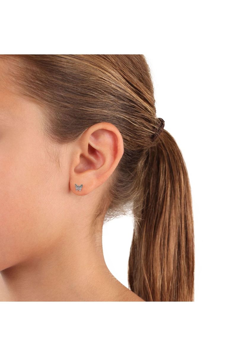 Schmetterling Ohrstecker mit rosa Zirkonia