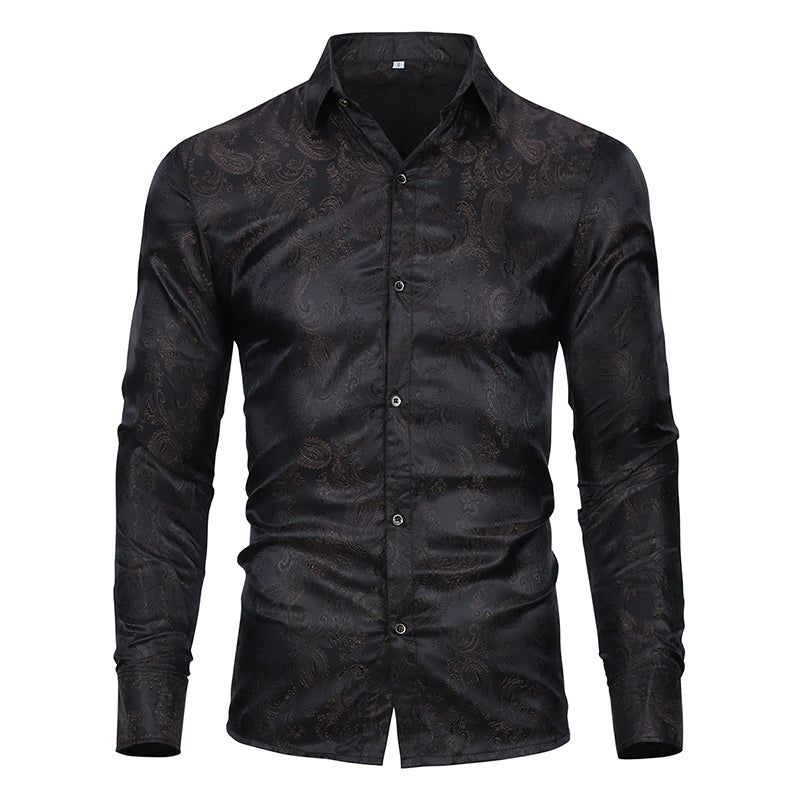 Schmales Hemd mit Paisley-Muster