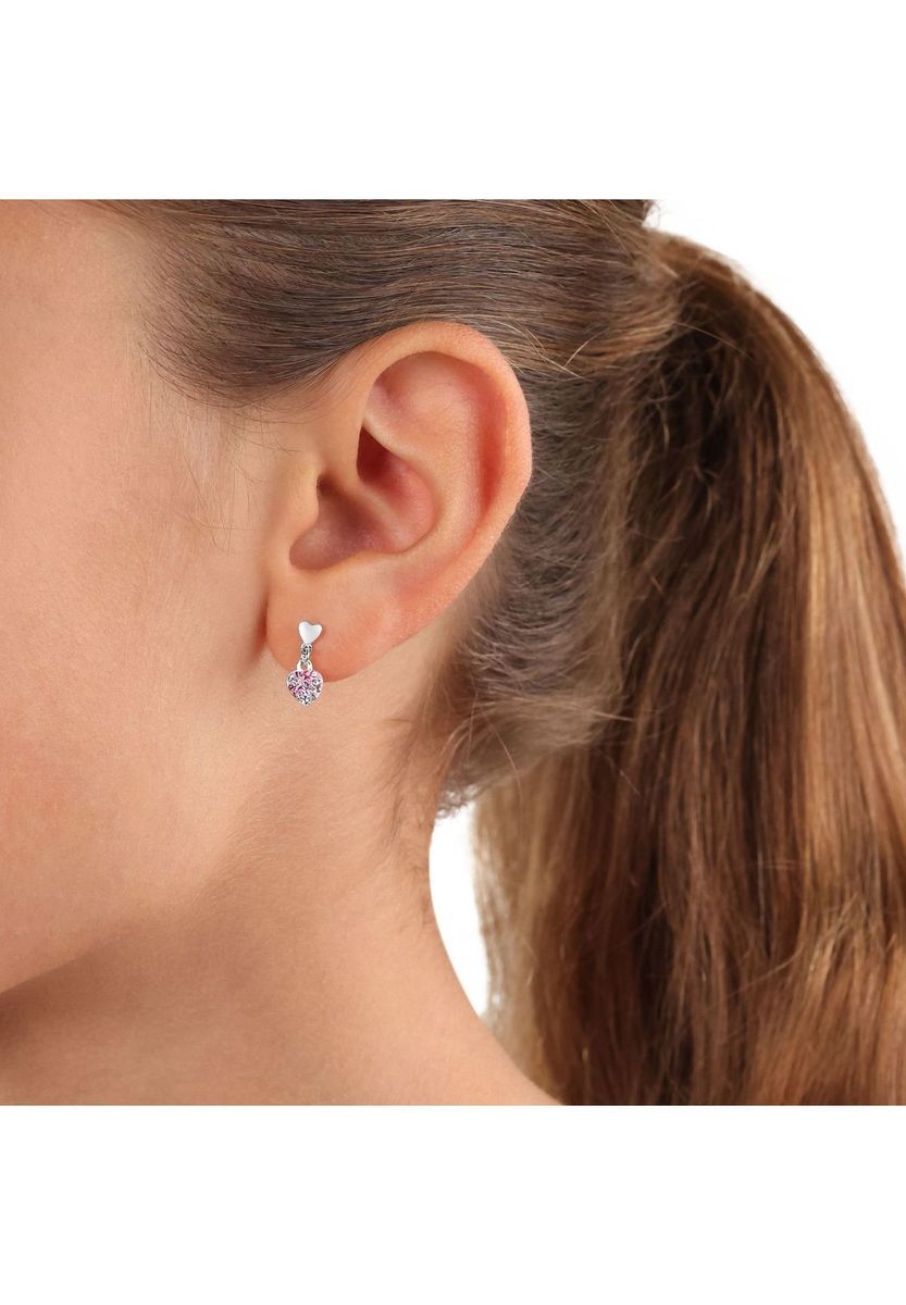 Herz-Ohrhänger mit Kristallen