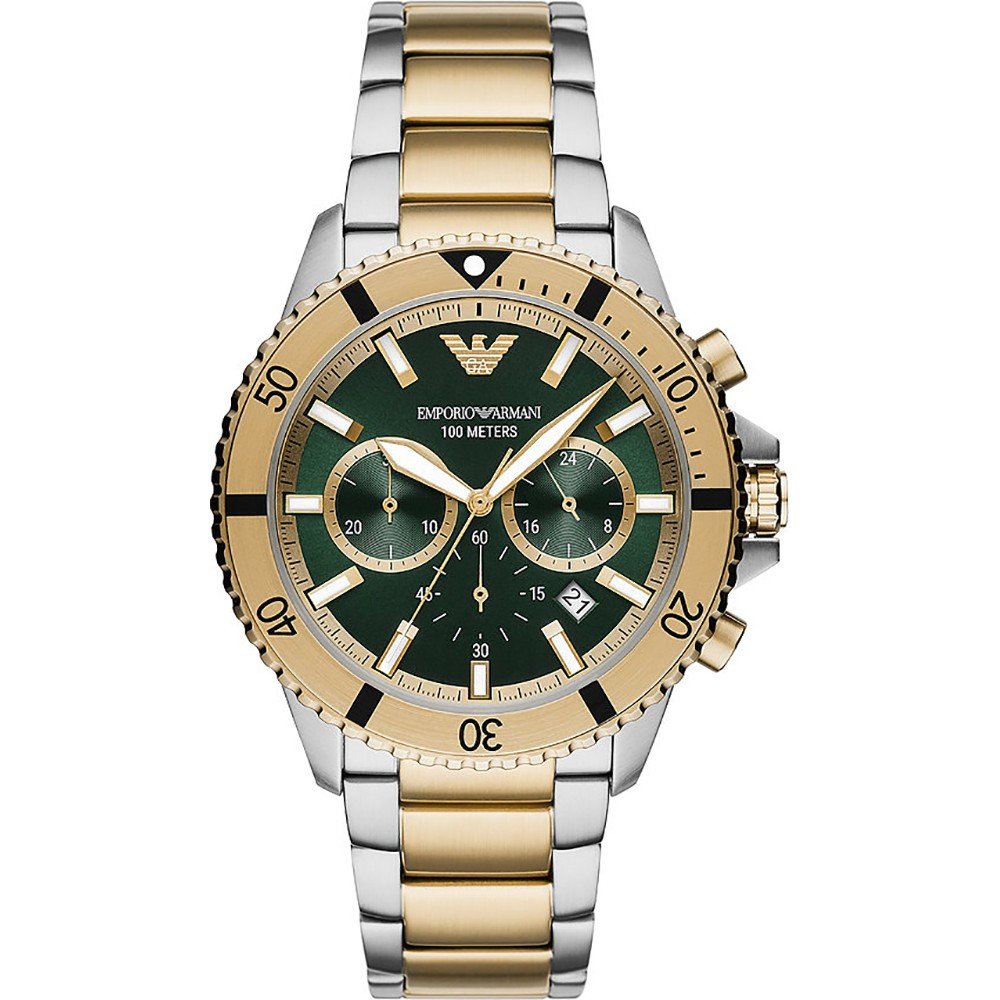 Emporio Armani Diver Herrenuhr mit Grünem Zifferblatt