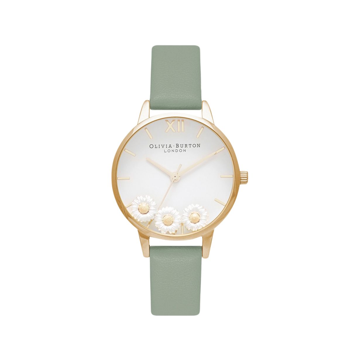Blumenuhr mit Grünem Armband