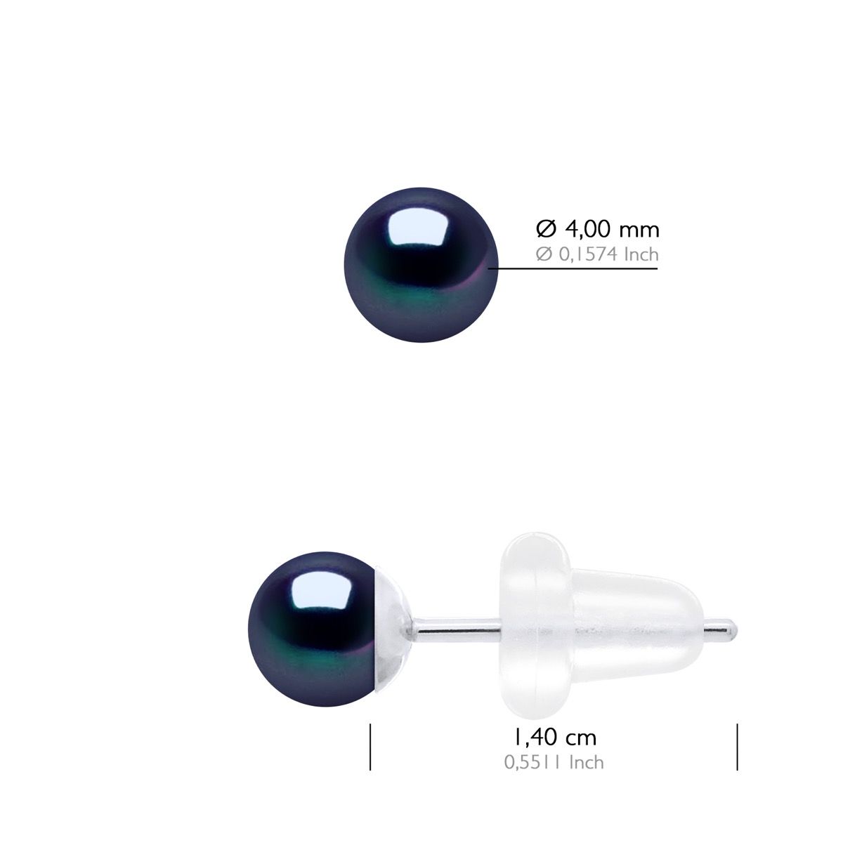 Elegante Ohrstecker mit schwarzen Perlen