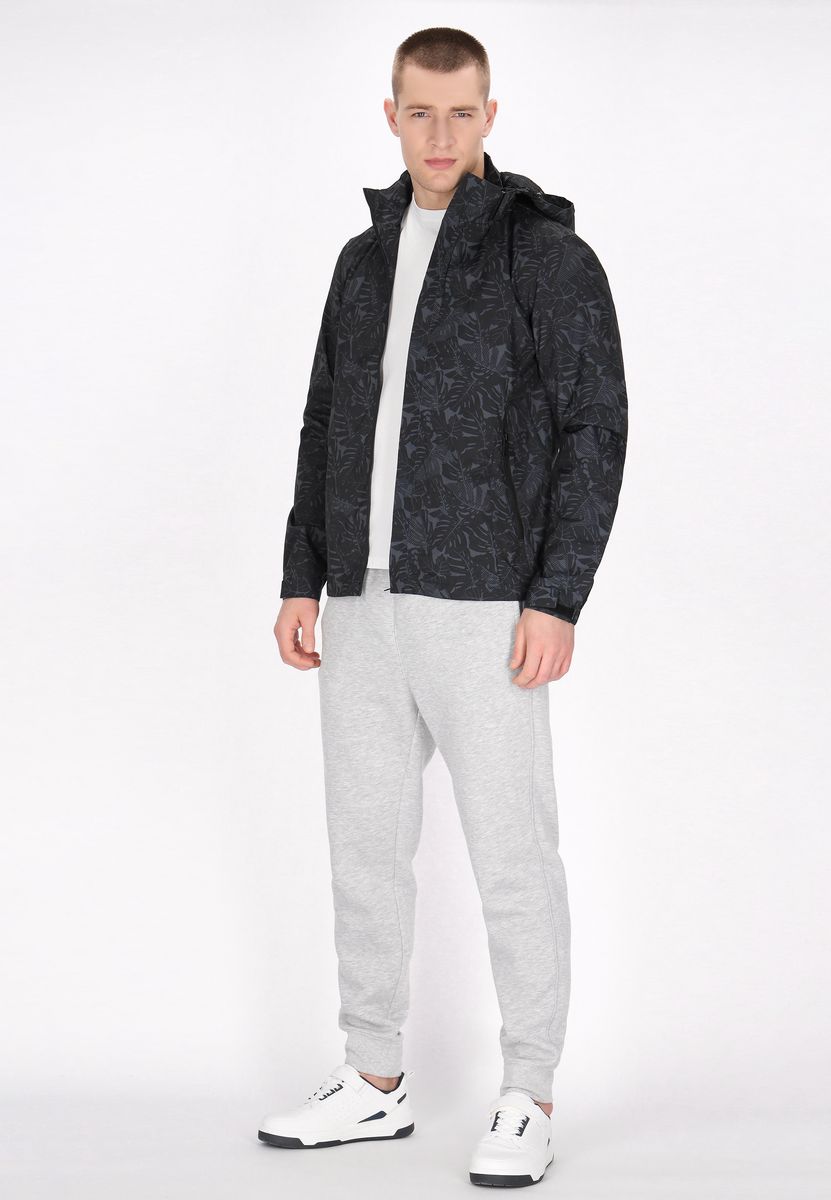 Kapuzenjacke mit botanischem Muster