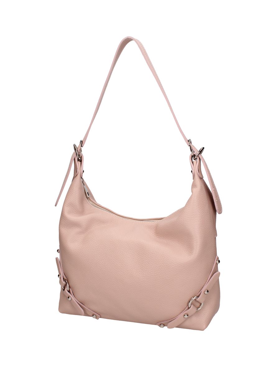 Hobo-Schultertasche aus genarbtem Leder