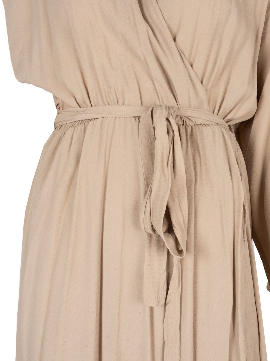 Asymmetrisches Wickelkleid mit Gürtel