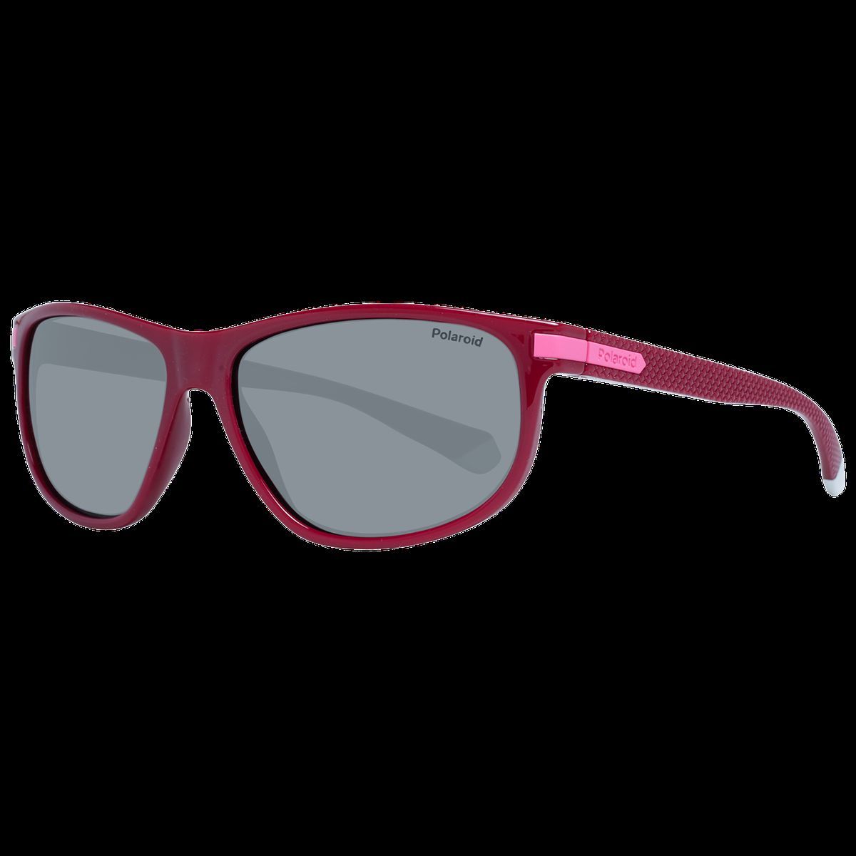 Rechteckige polarisierte Sonnenbrille mit lila Rahmen