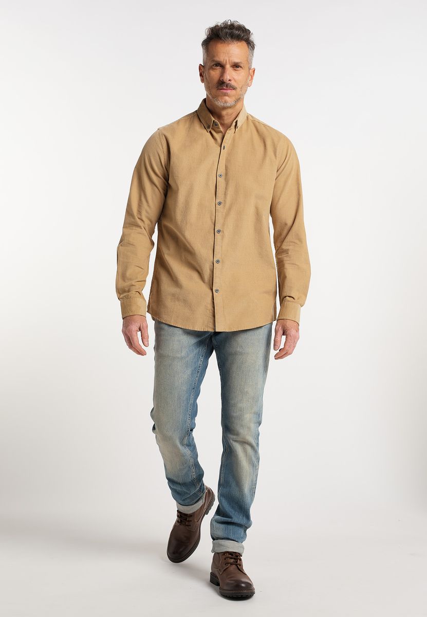 Klassisches Cordhemd mit Button-Down-Kragen