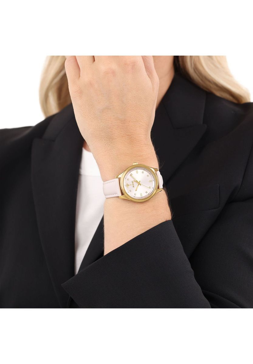 JOOP! Quarzuhr für Damen, Edelstahl | Kristall, Rosa, 99