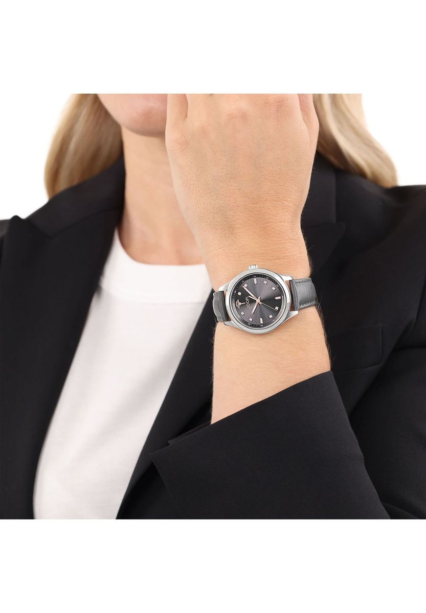 JOOP! Quarzuhr für Damen, Edelstahl | Kristall, Grau, 99