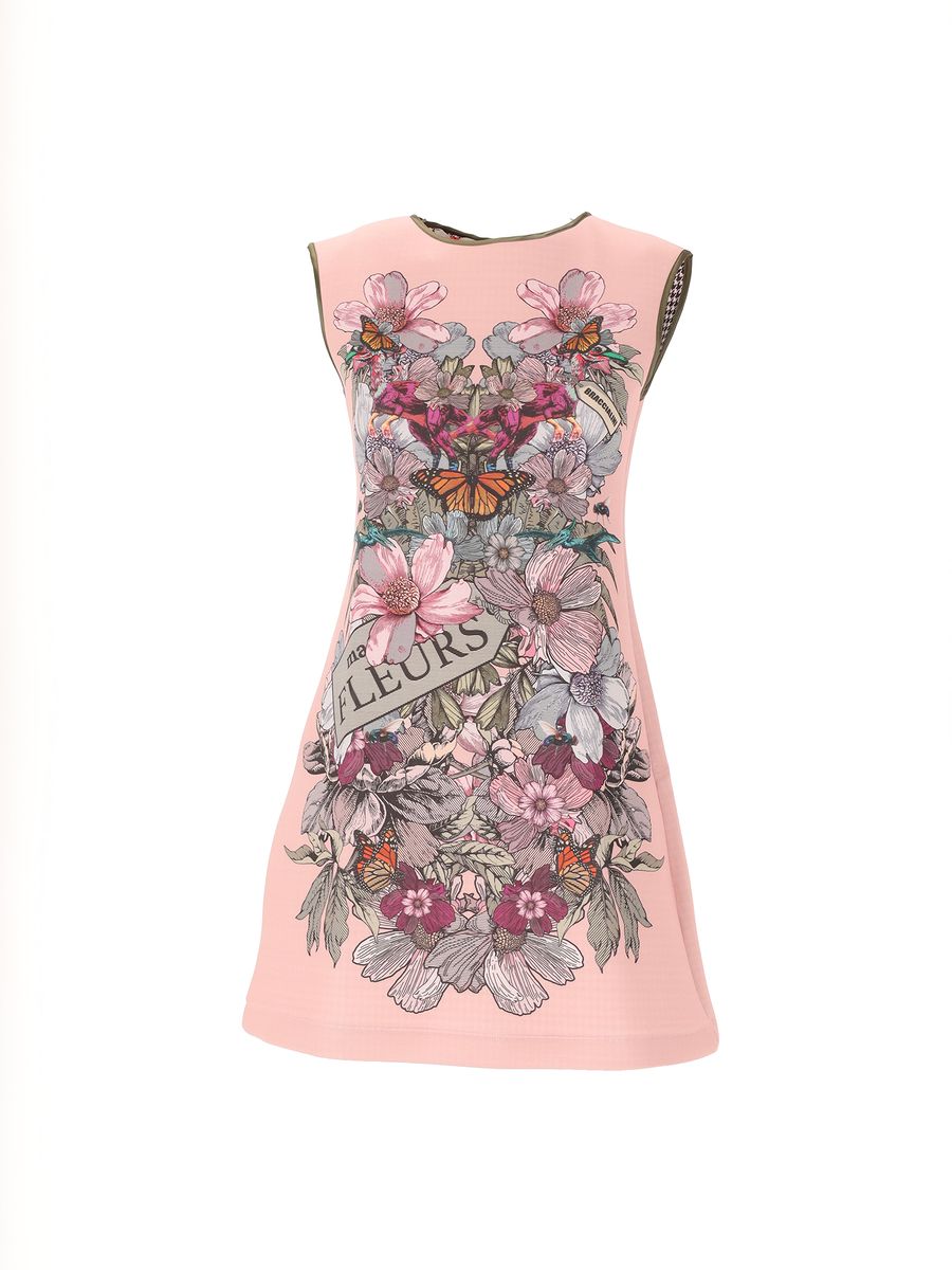 Ärmelloses Mini-Kleid mit Blumendruck