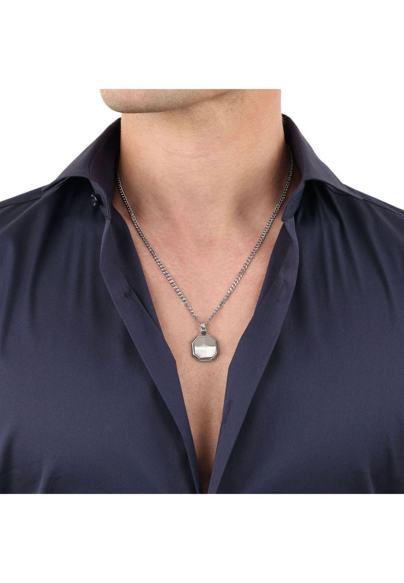 JOOP! Ketten mit Anhänger für Herren, Edelstahl, Silber, 60 CM