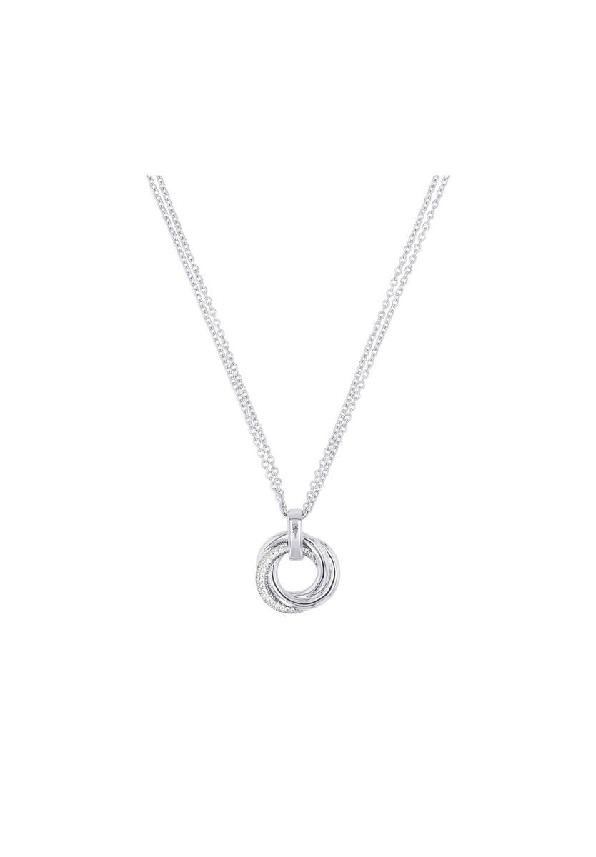 JOOP! Ketten mit Anhänger für Damen, Silber 925, Zirkonia, Silber, 45 CM