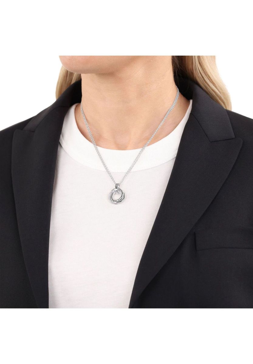 JOOP! Ketten mit Anhänger für Damen, Silber 925, Zirkonia, Silber, 45 CM