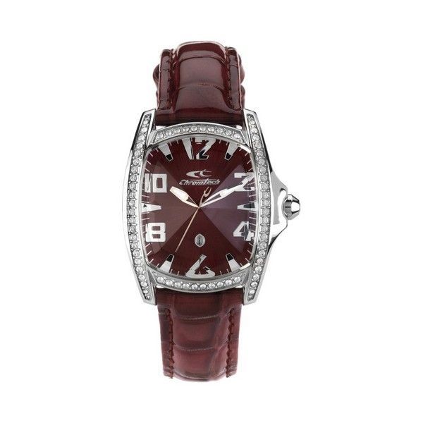 Rechteckige Armbanduhr mit Kristallakzenten