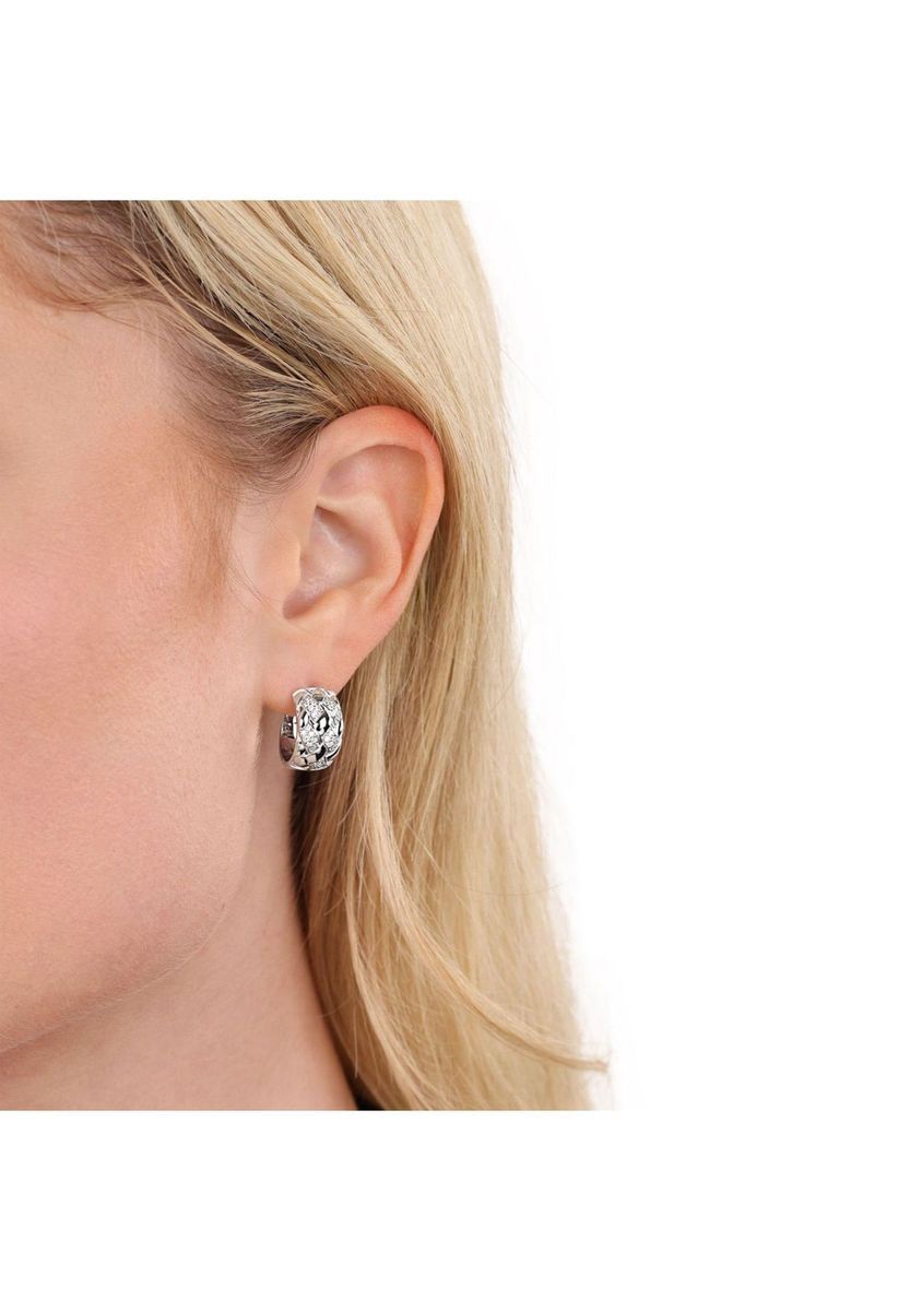 JOOP! Creole für Damen, Silber 925, Zirkonia, Silber, 99