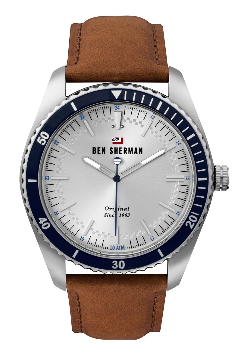 Herrenuhr Silberfarben mit Lederarmband